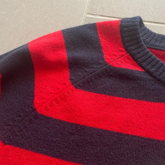 French Connection striped navy & red pullover sweater - Picture 6 of 17